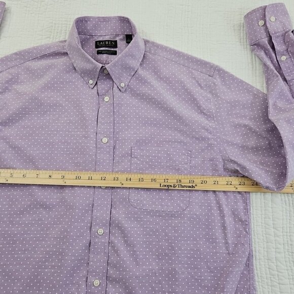 Lauren Ralph Lauren Black Label Shirt Men's L Soft Washed Stretch Regular Fit - Picture 10 of 16